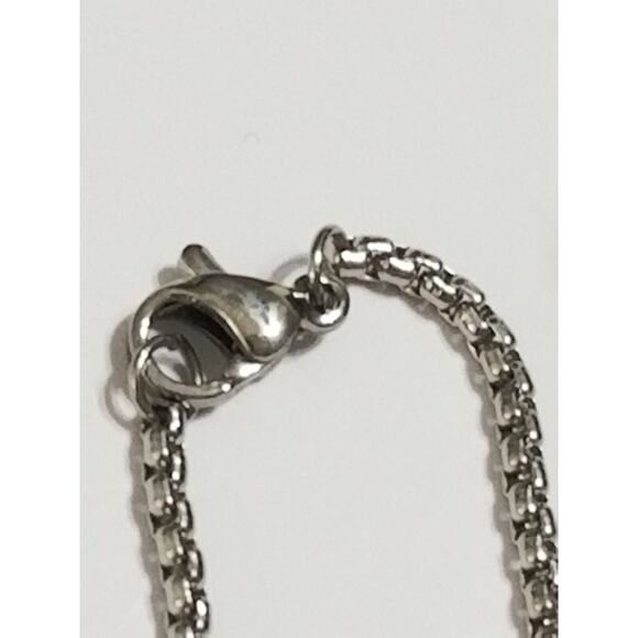 Silvertone 14" necklace with a blue pendant with snake n166* - Picture 7 of 8